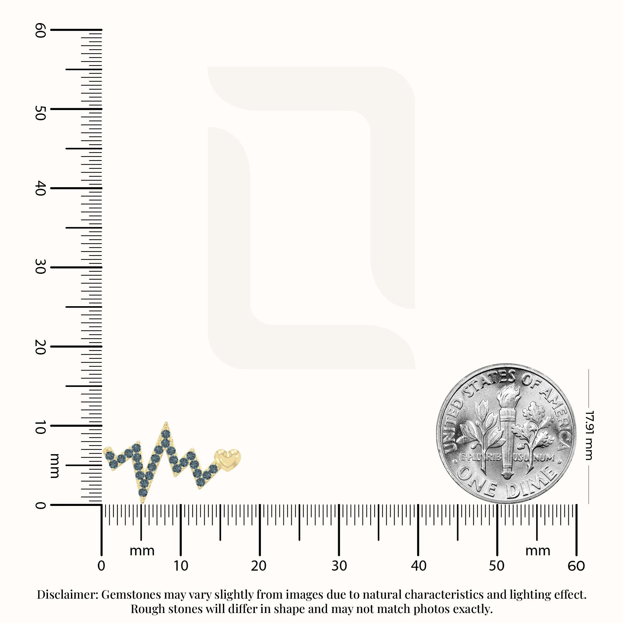 natural london-blue-topaz heartbeat stud earrings in yellow gold vermeil 