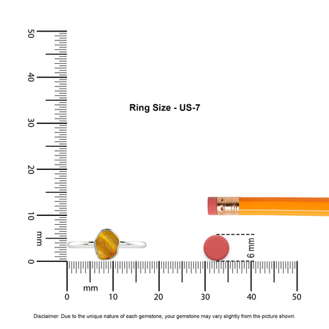 amber rough shape stackable bezel-set ring