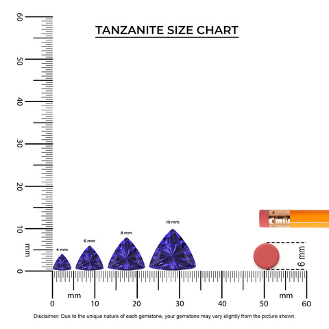 natural tanzanite trillion dangle earrings with moissanite 