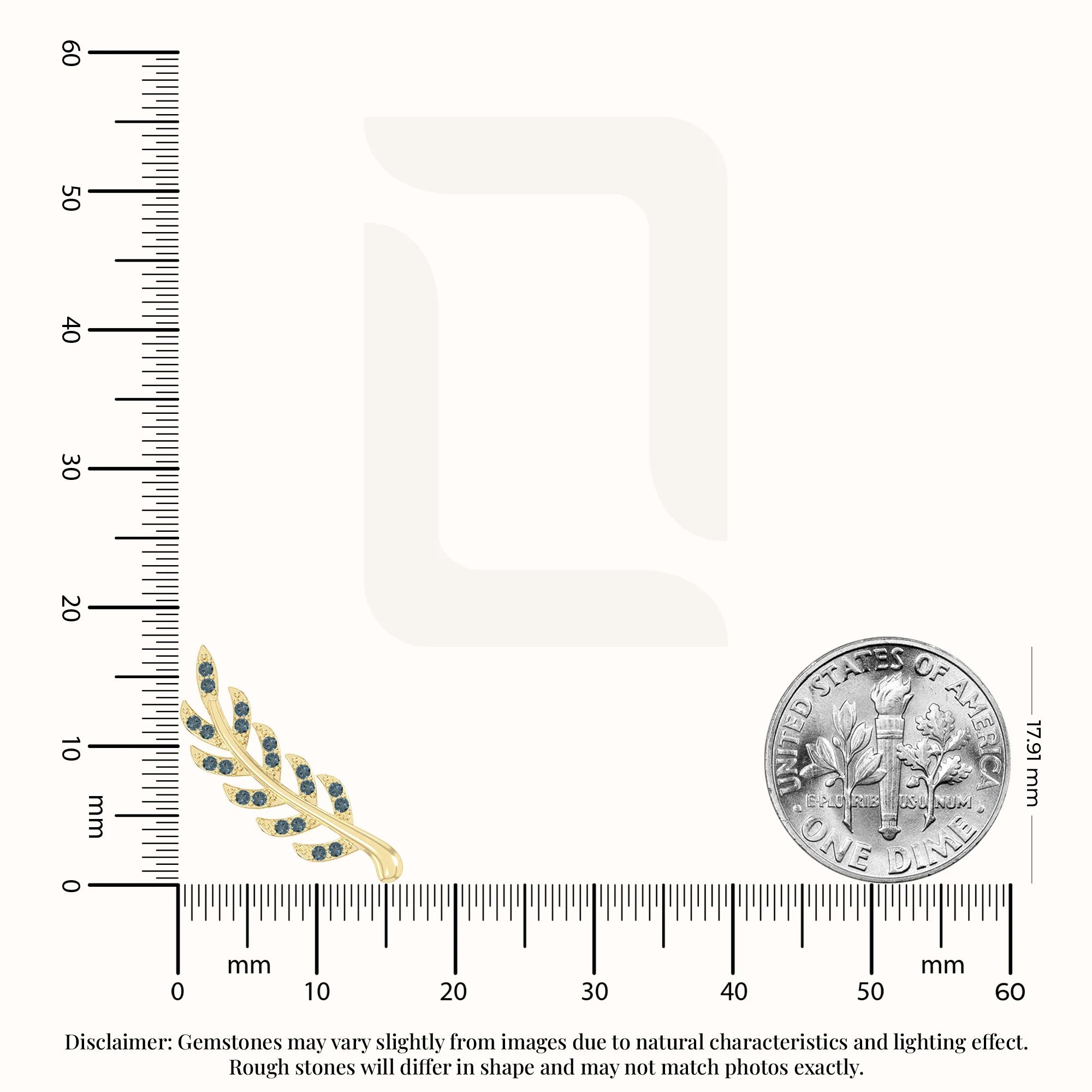 natural london-blue-topaz leaf climber earrings in yellow gold vermeil 