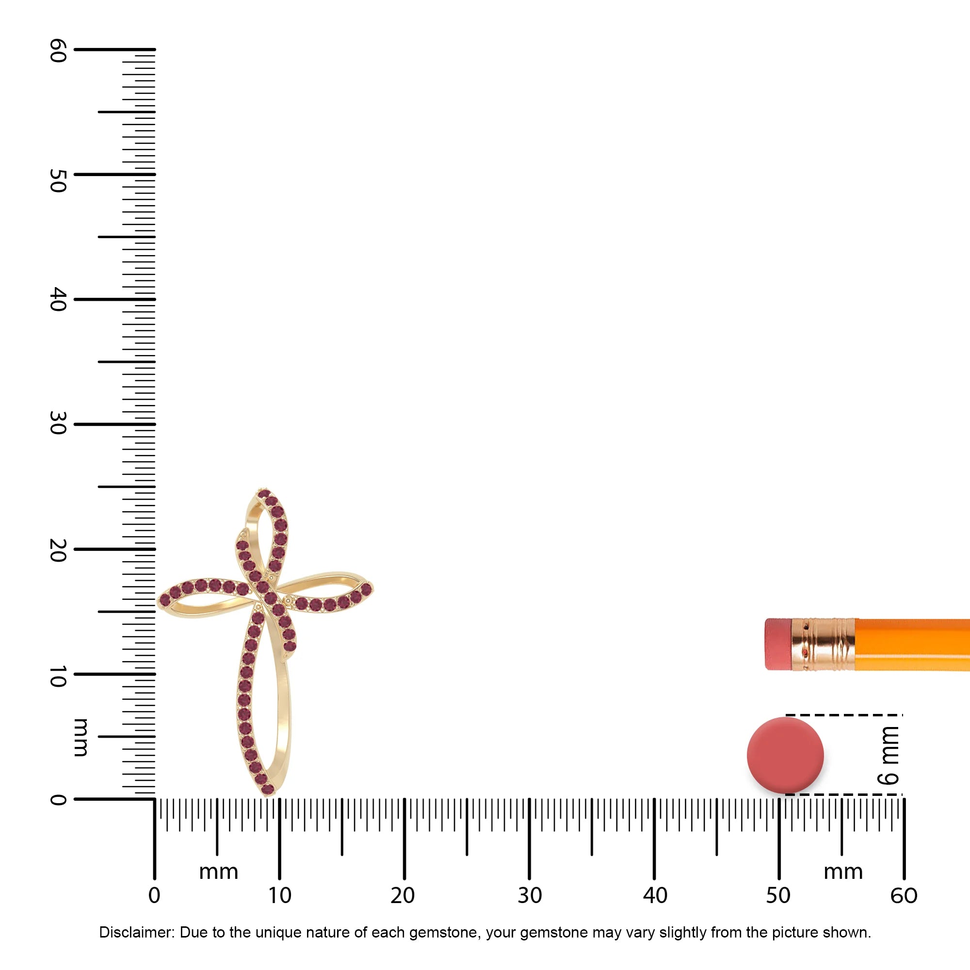 natural ruby infinity cross necklaces in yellow gold vermeil 