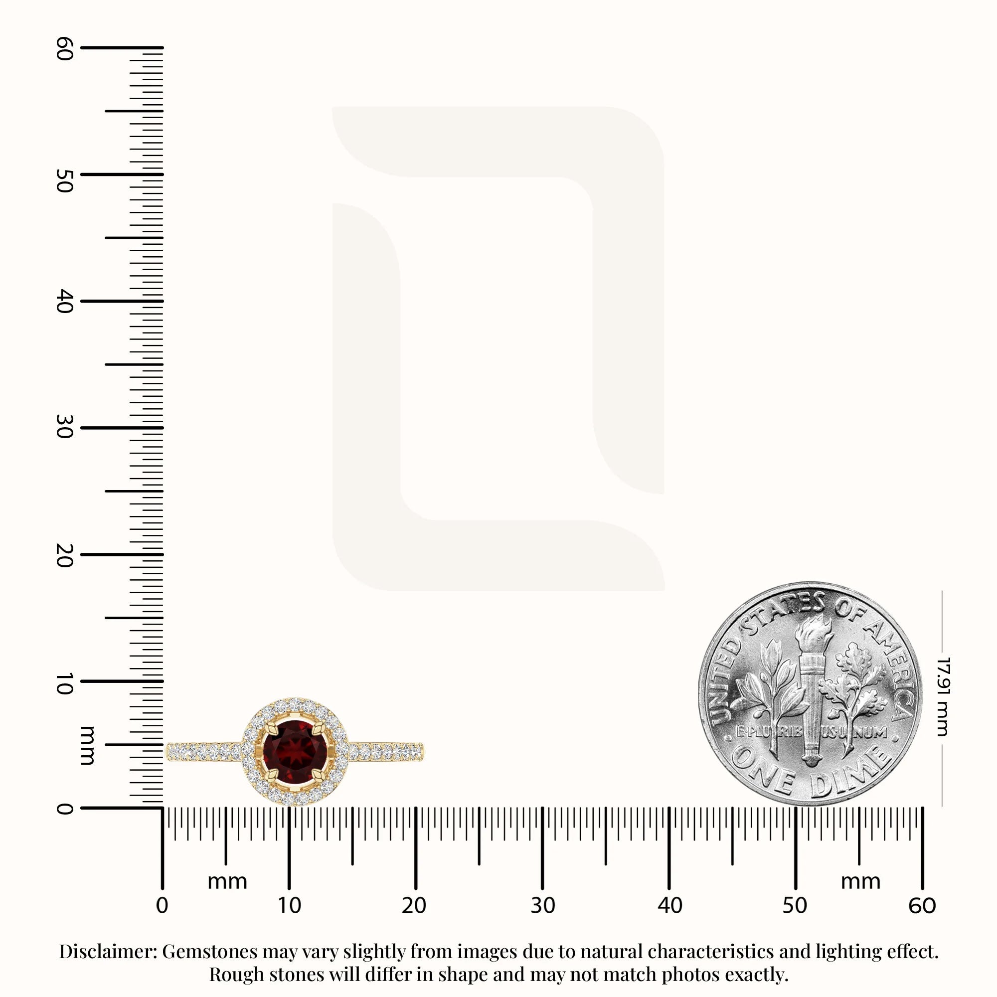 natural garnet solitaire halo engagement rings in yellow gold vermeil