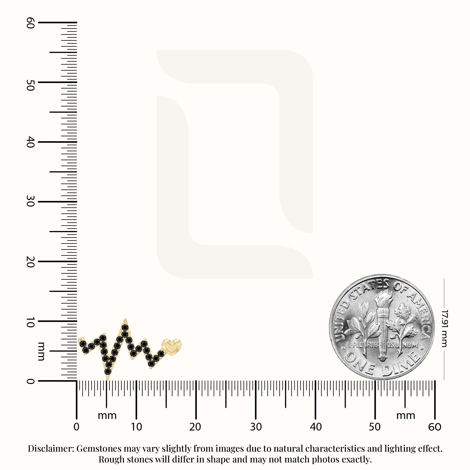 natural black-onyx heartbeat stud earrings in yellow gold vermeil 