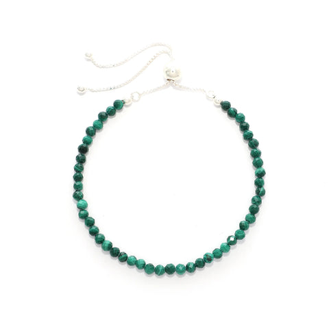 natural malachite round shape bolo bracelet