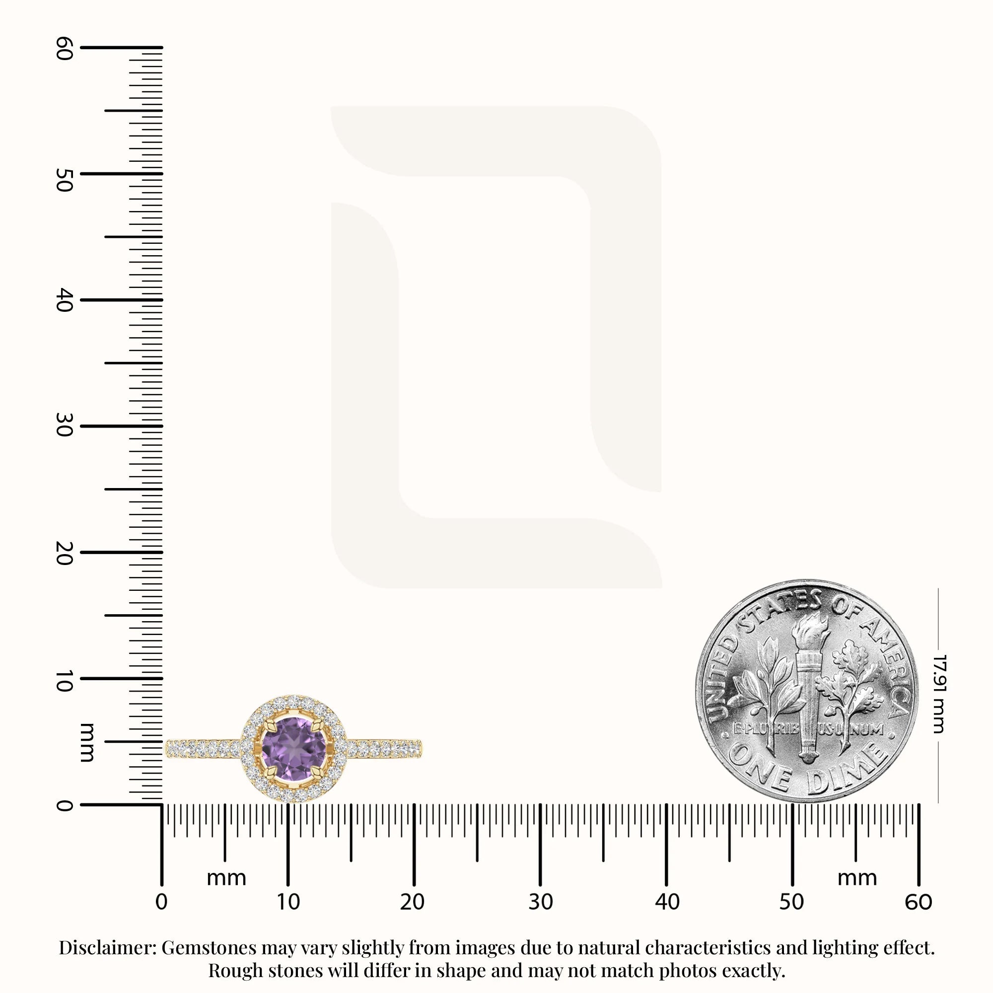 natural amethyst solitaire halo engagement rings in yellow gold vermeil