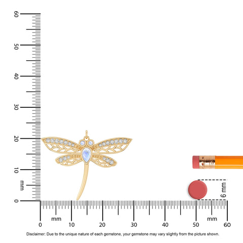 rainbow moonstone dragonfly necklaces in yellow gold vermeil 