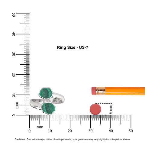 malachite rough shape stackable bezel-set ring