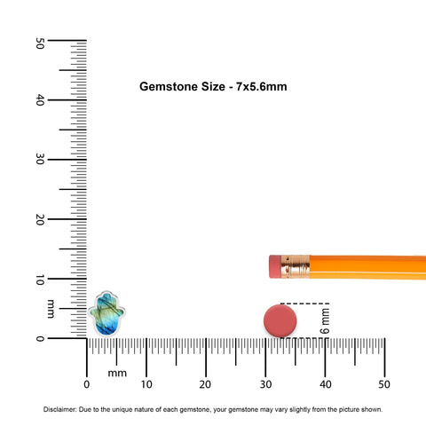 natural labradorite ahimsa shape stud earrings