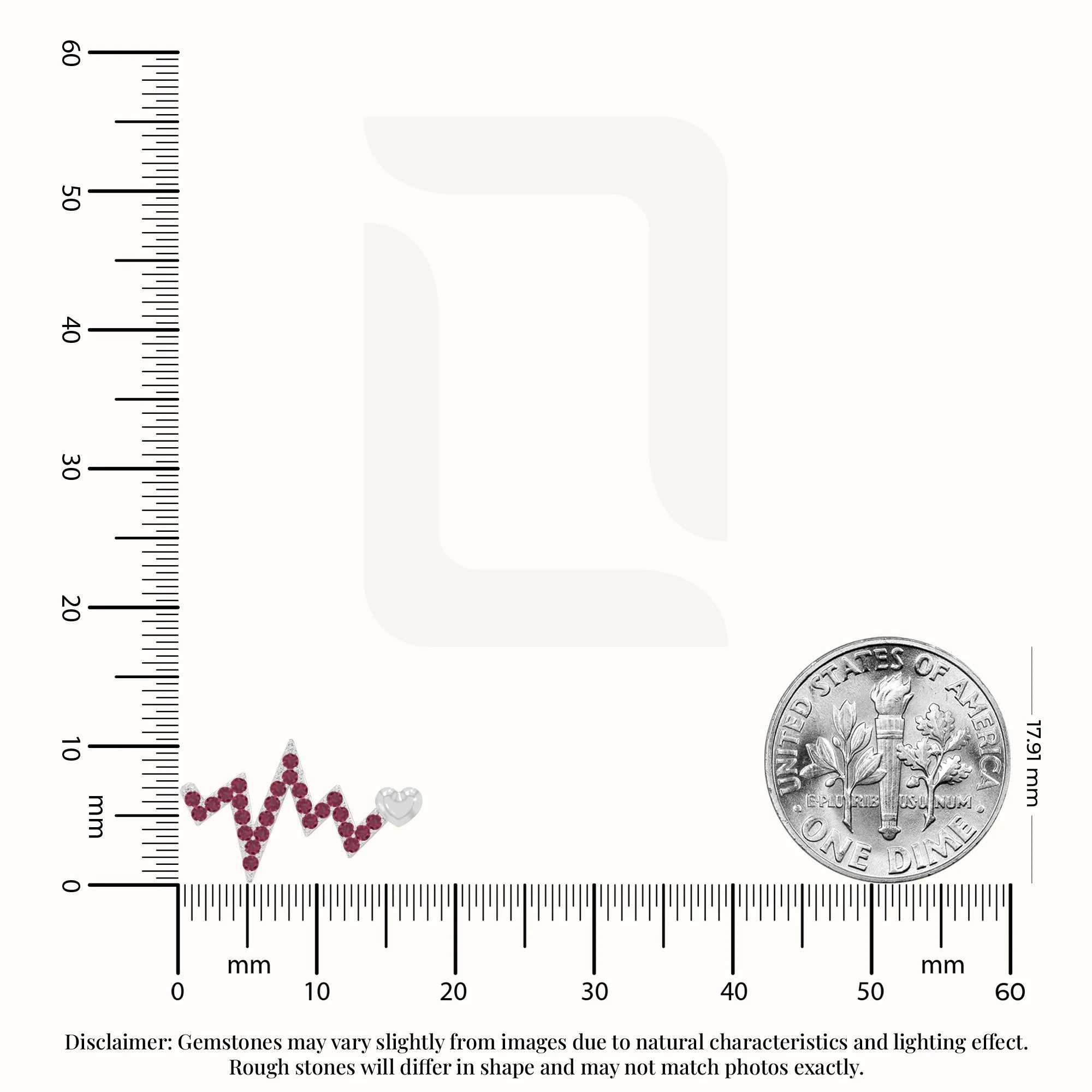 natural ruby heartbeat stud earrings in sterling silver 