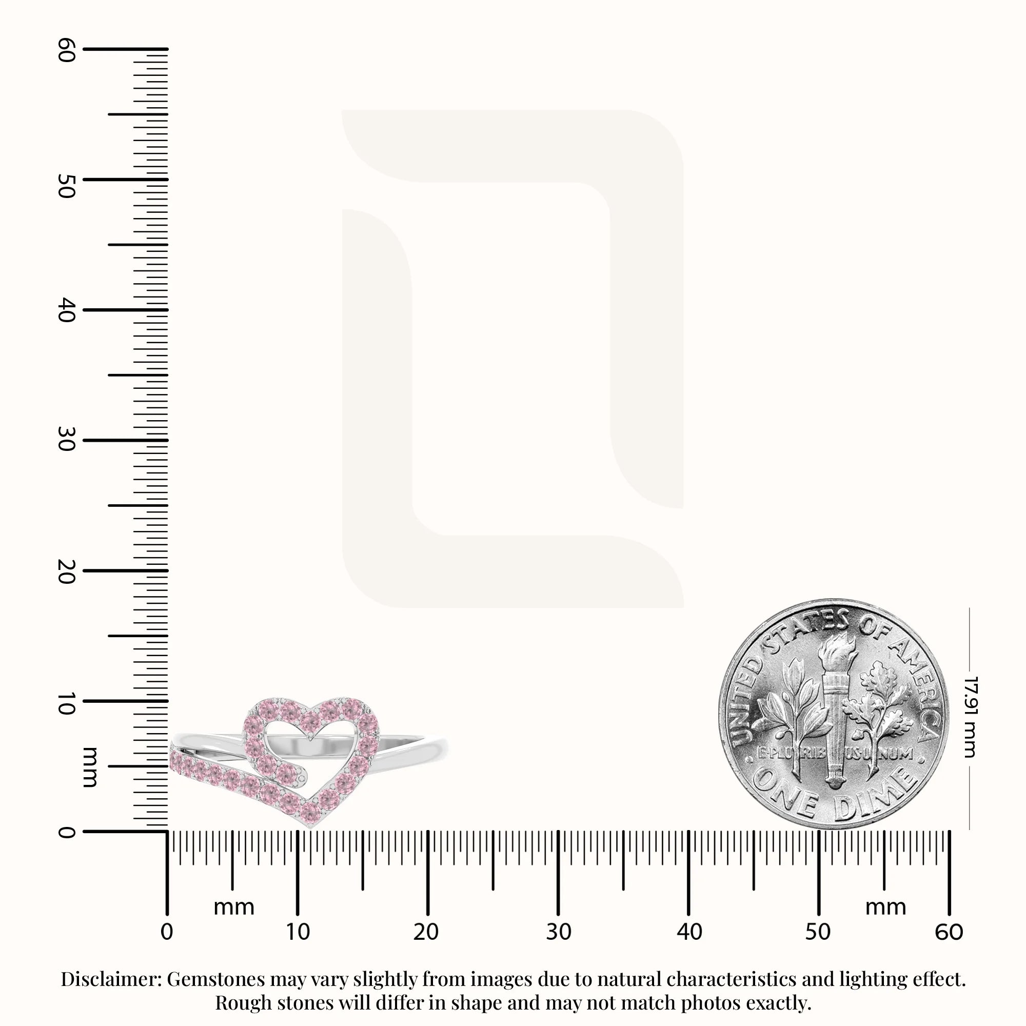 natural pink tourmaline heart promise rings in sterling silver 