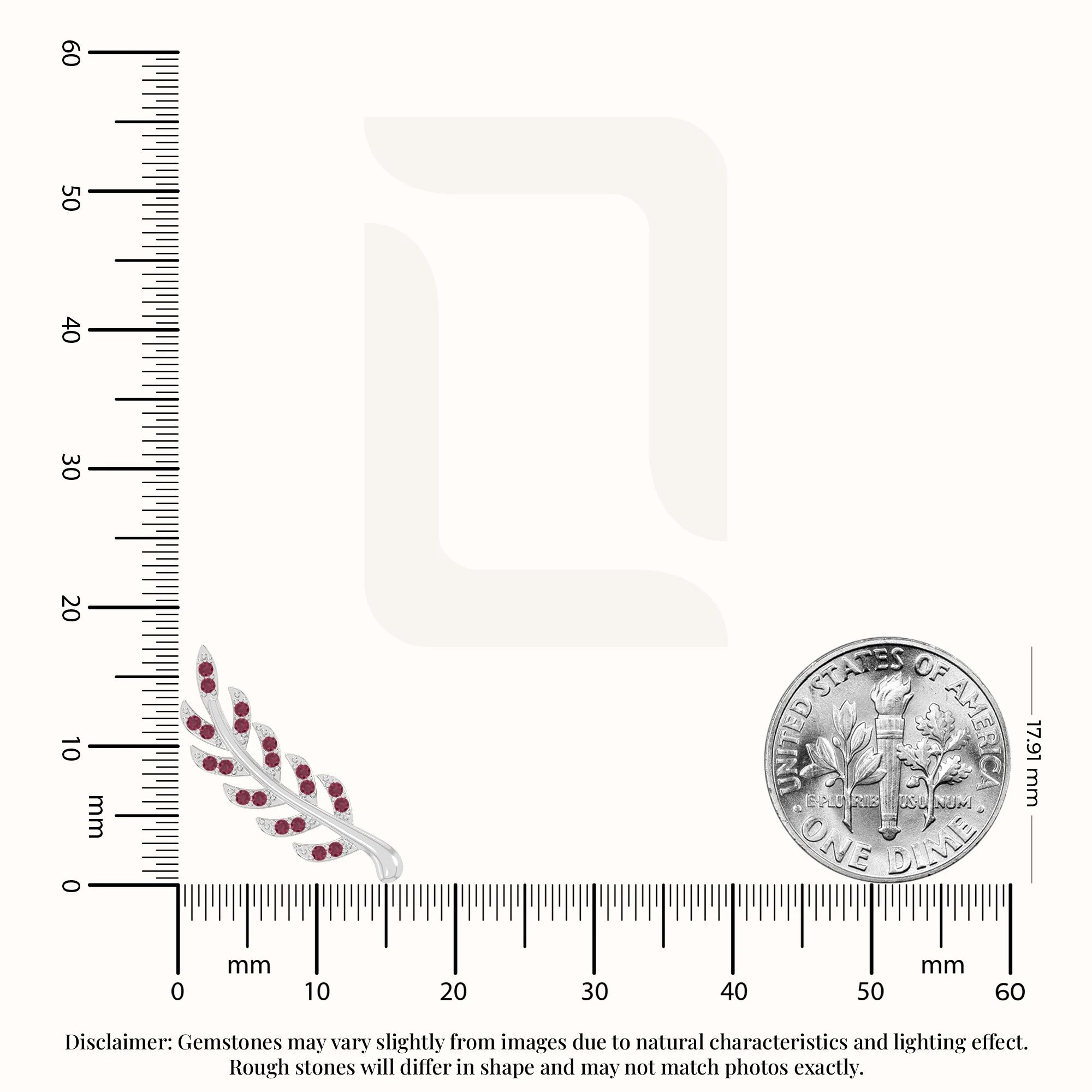 natural ruby leaf climber earrings in sterling silver 