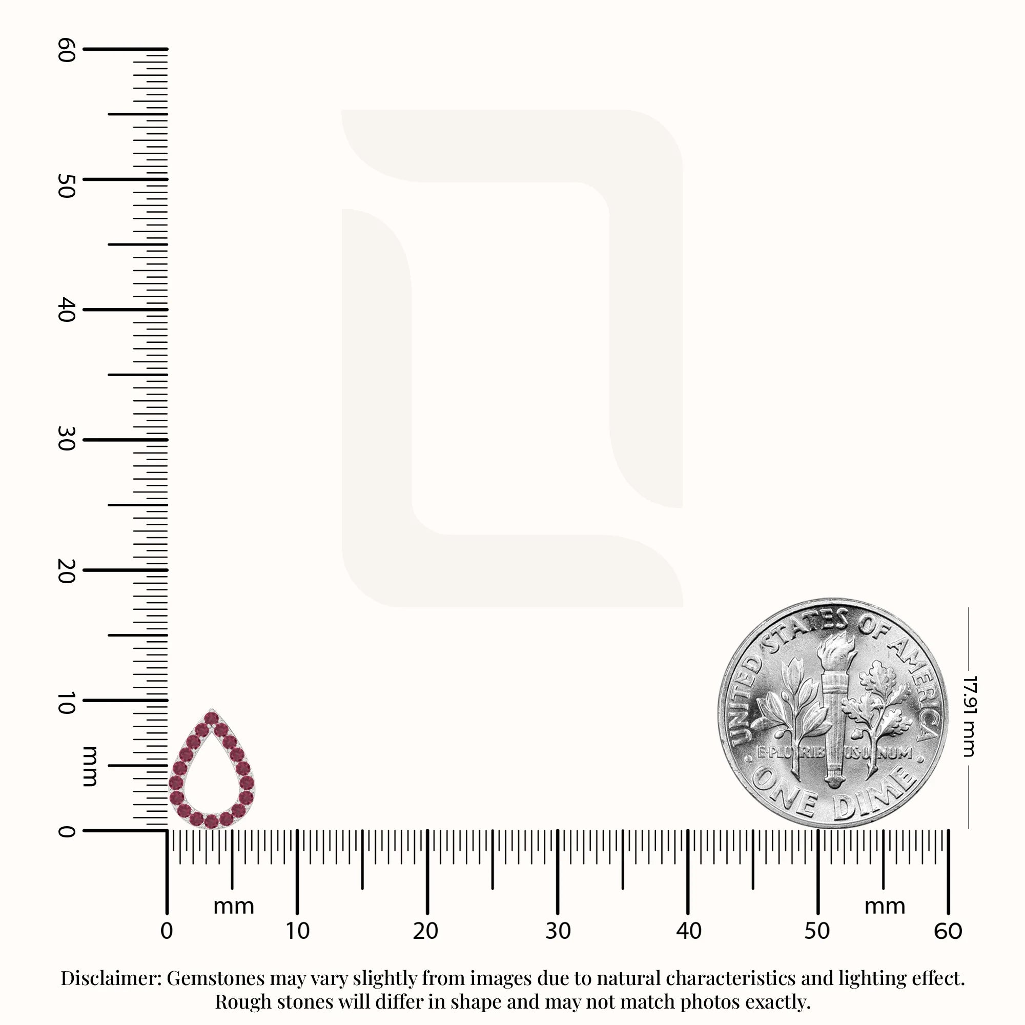 natural ruby teardrop stud earrings in sterling silver 