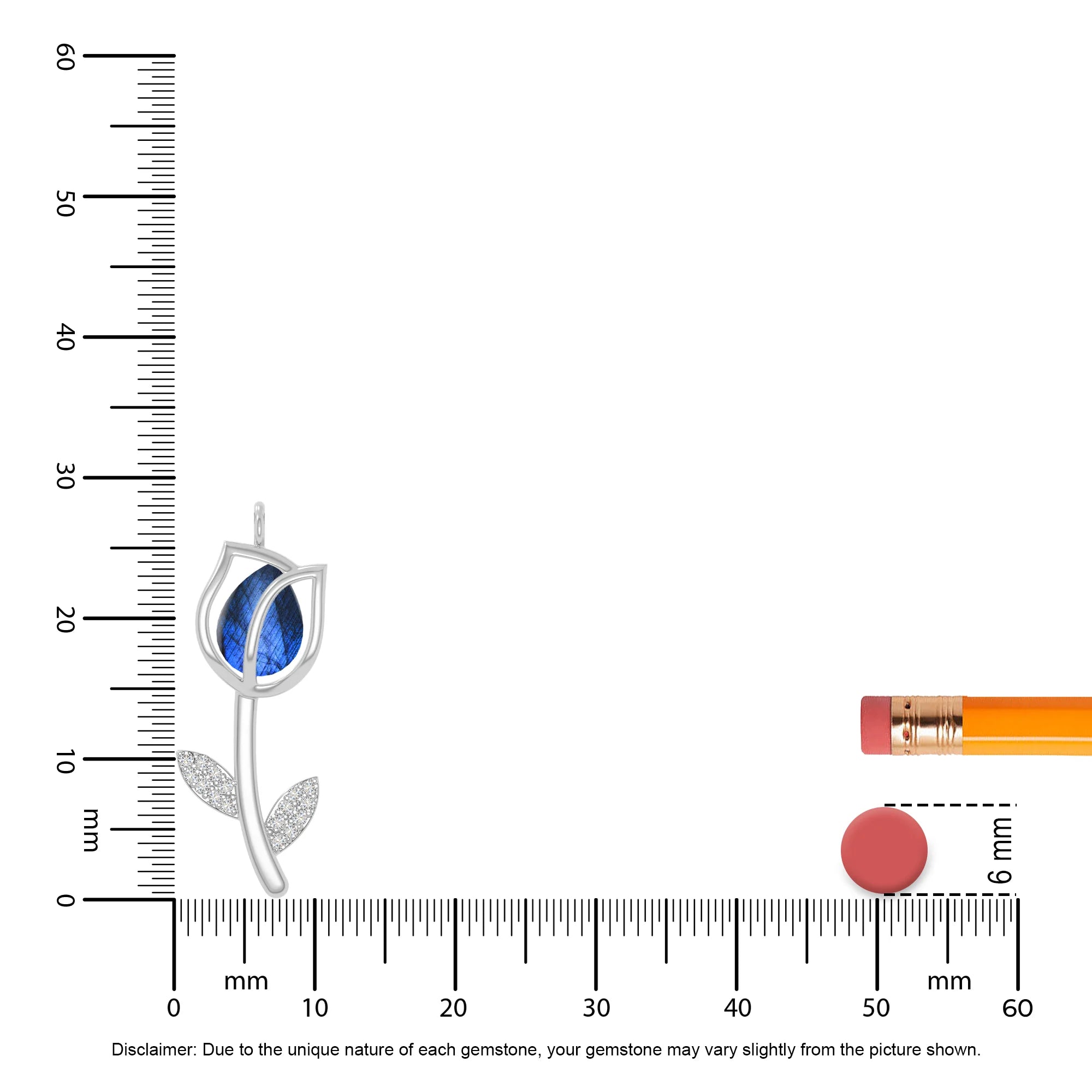 natural labradorite tulip necklaces in sterling silver 