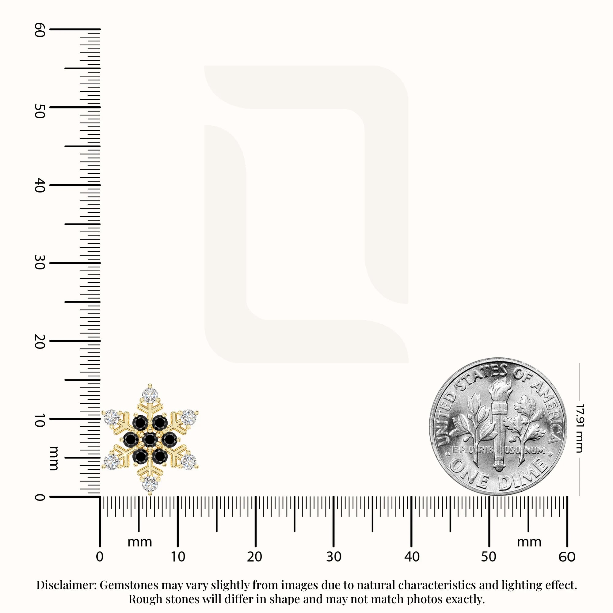 natural black-onyx snowflake stud earrings in yellow gold vermeil 