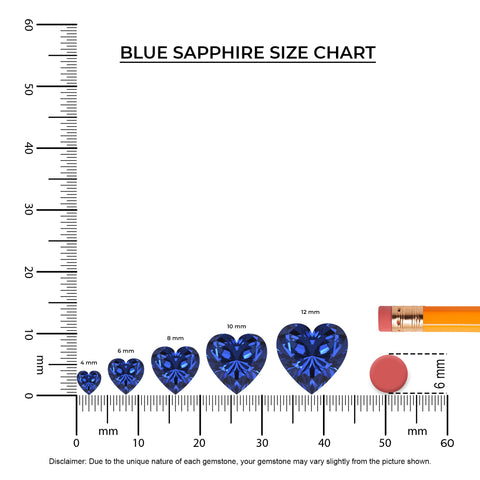 lab grown blue-sapphire heart shape solitaire v-bale pendant necklace