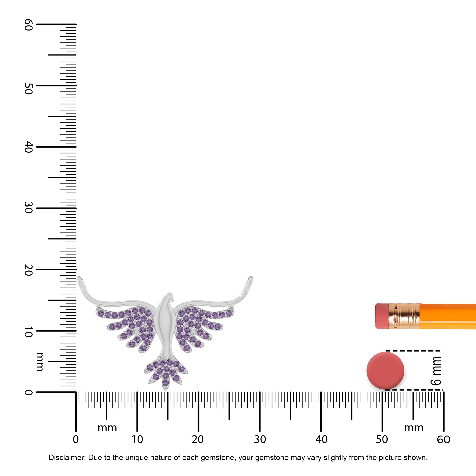 natural amethyst phoenix eagle necklaces in sterling silver 