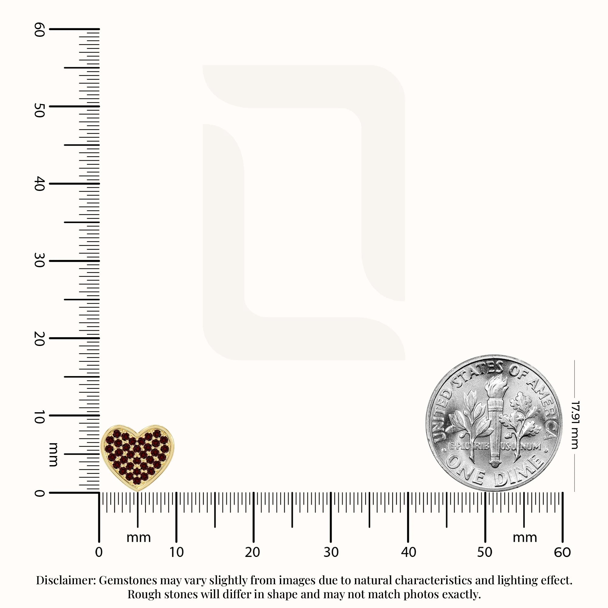 natural garnet heart stud earrings in yellow gold vermeil 