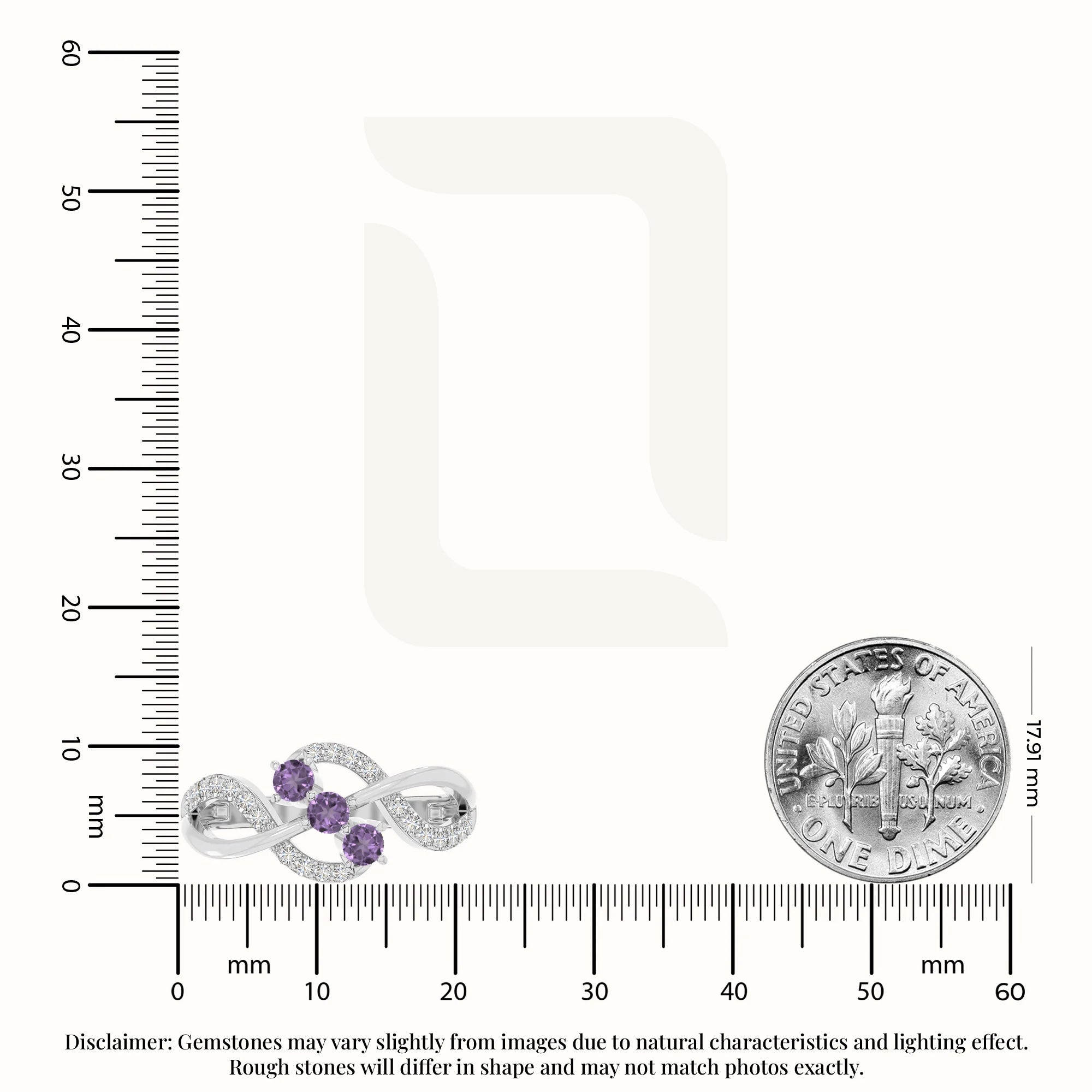 natural amethyst infinity promise rings in sterling silver 