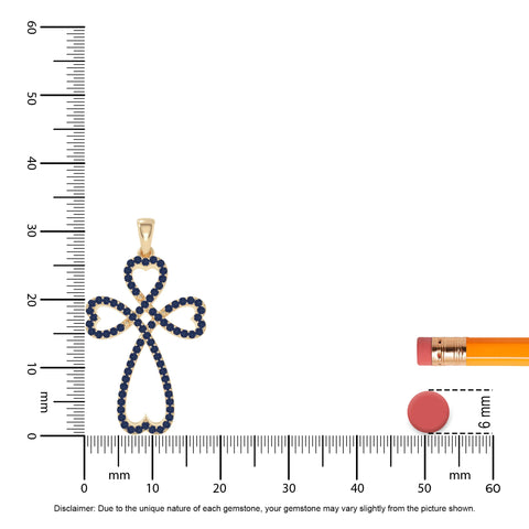 natural blue-sapphire infinity cross necklaces in yellow gold vermeil 