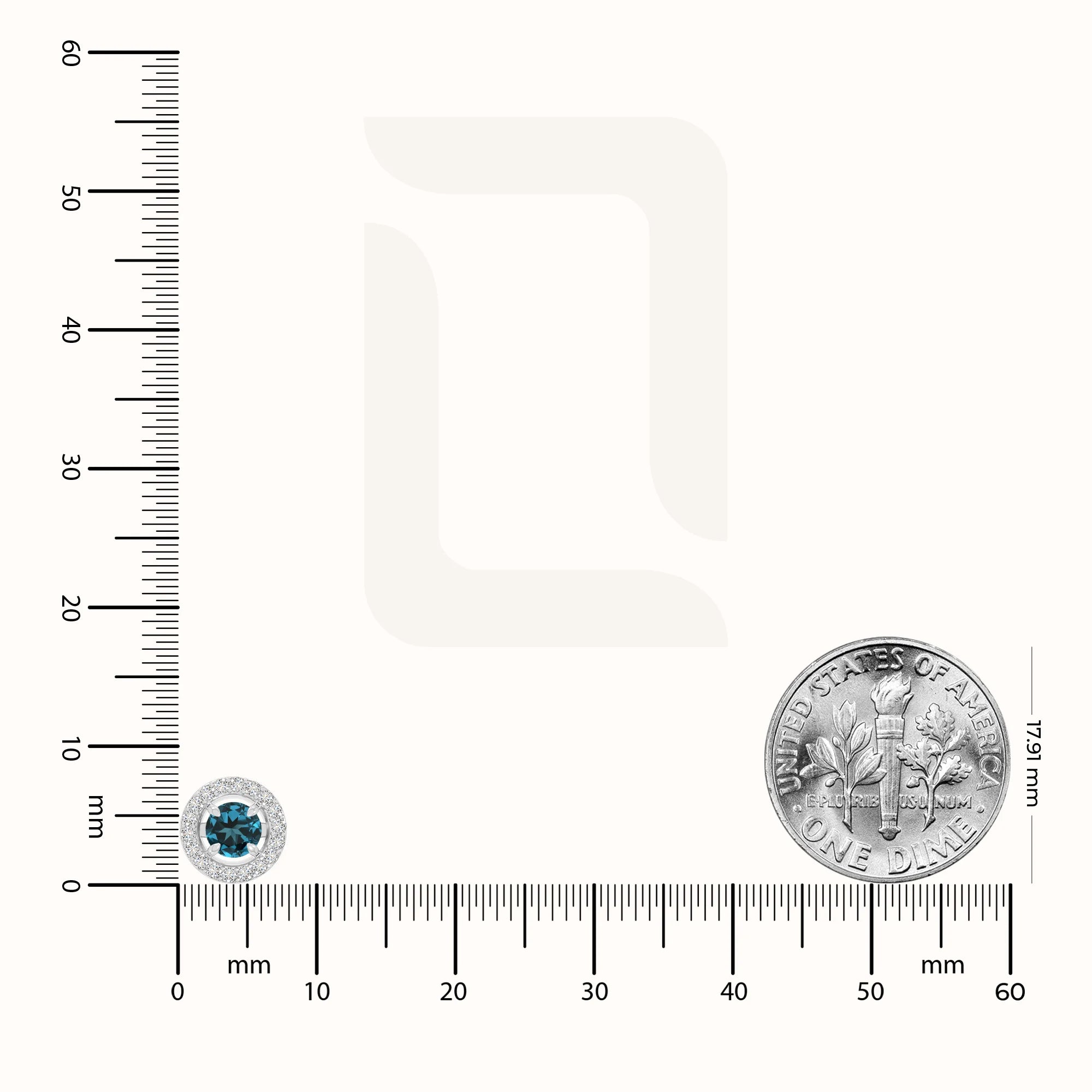 natural london-blue-topaz halo stud earrings in sterling silver 