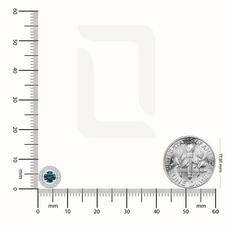 natural london-blue-topaz halo stud earrings in sterling silver 