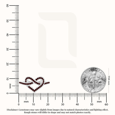 natural garnet infinity knot heart promise rings in sterling silver 