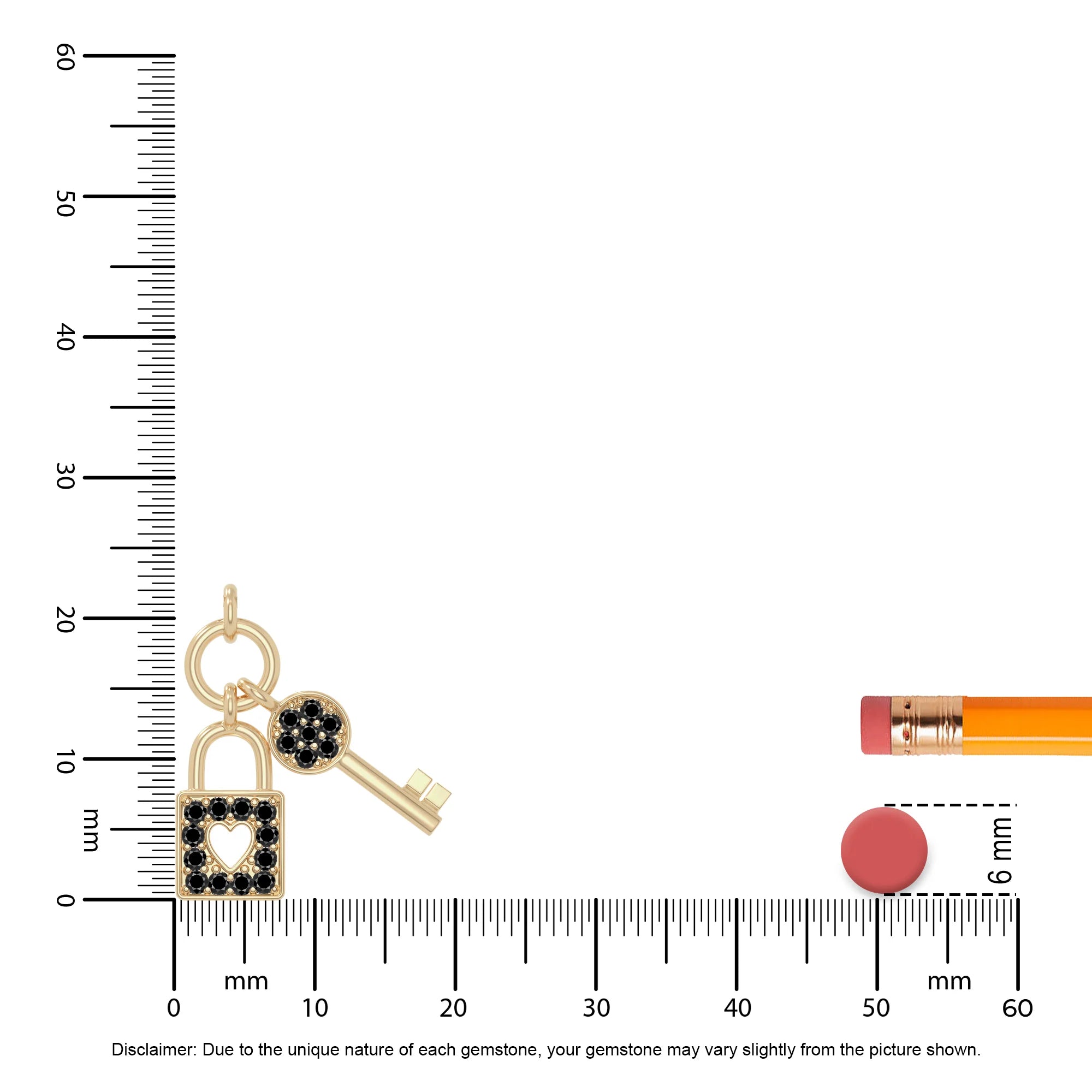 natural black-onyx lock & key necklaces in yellow gold vermeil 