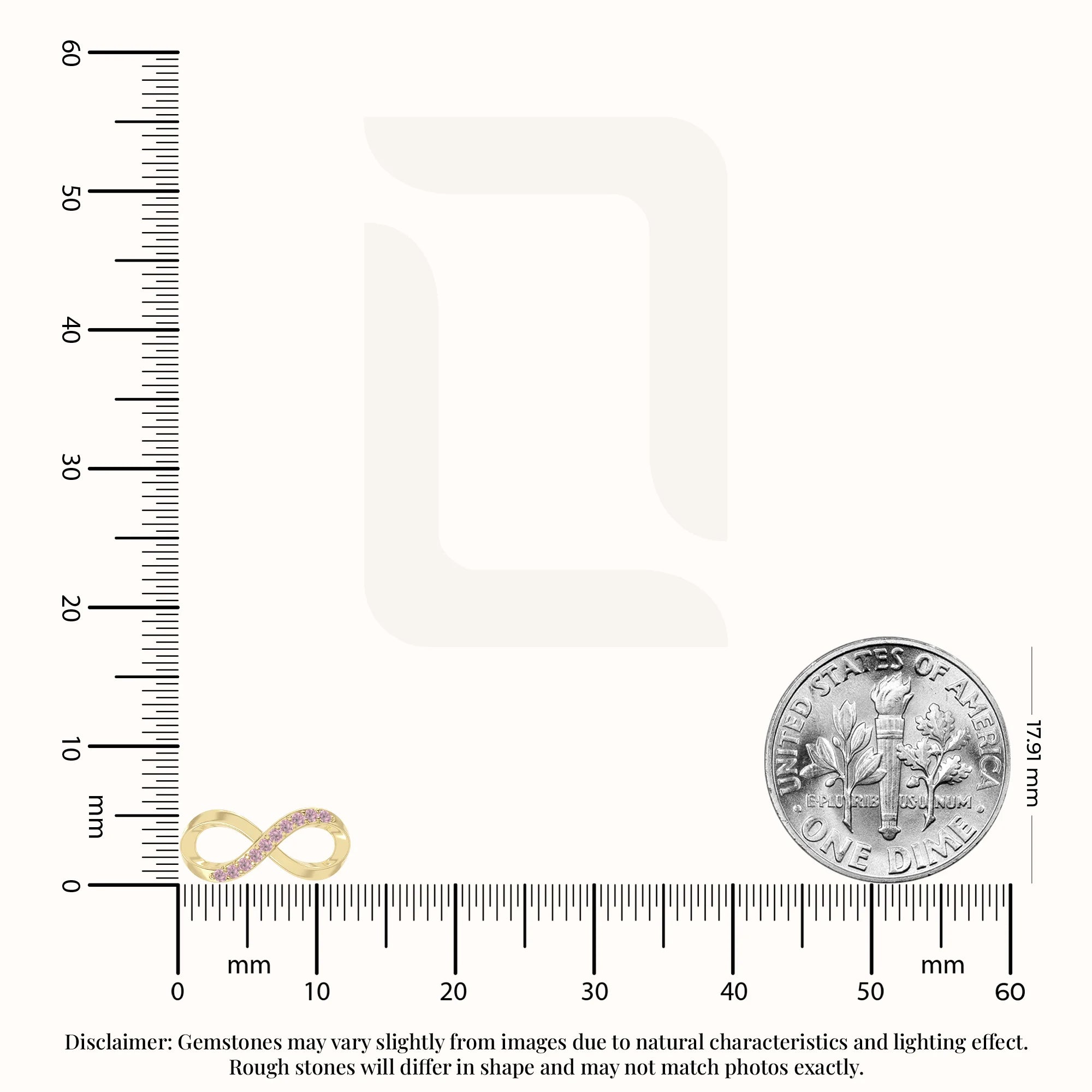 natural pink-tourmaline infinity stud earrings in yellow gold vermeil 