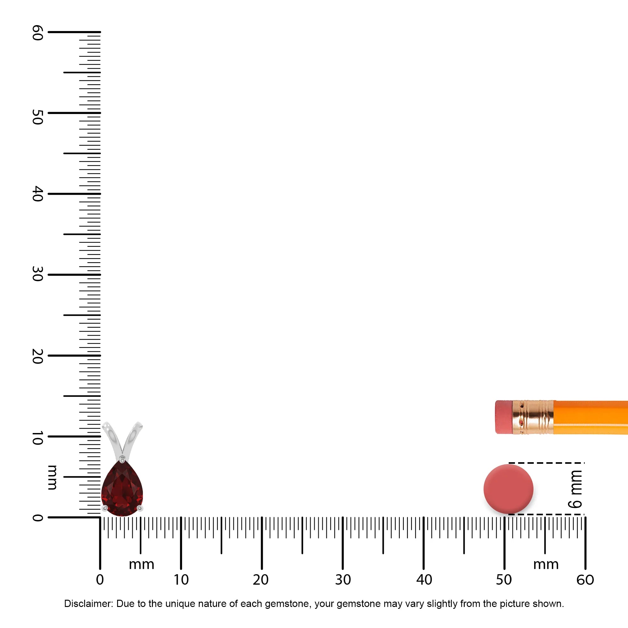 natural garnet v-bale solitaire necklaces in sterling silver 