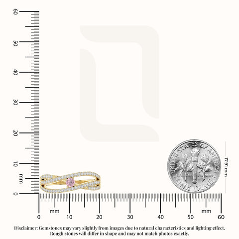 natural pink tourmaline promise rings in yellow gold vermeil