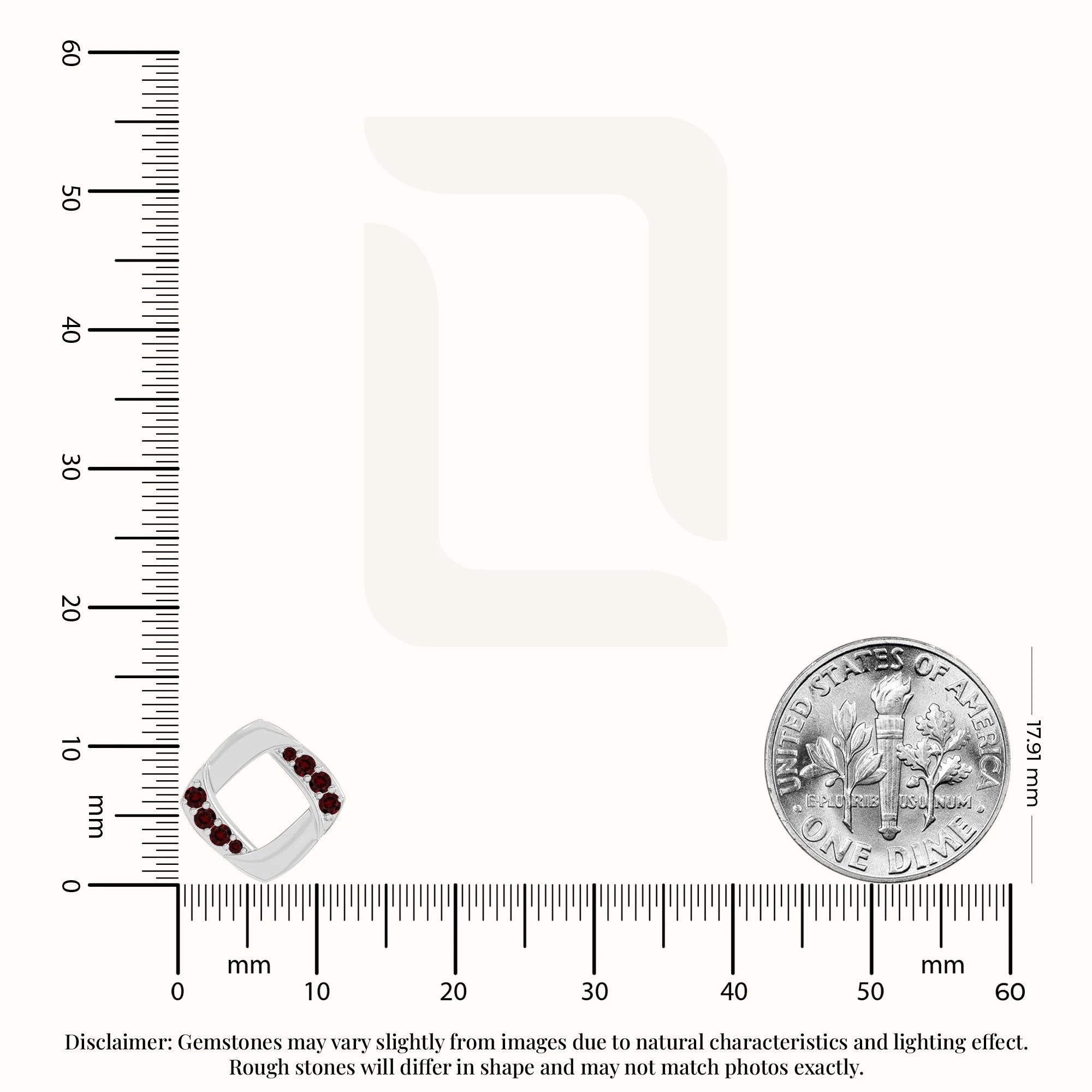 natural garnet square stud earrings in sterling silver 