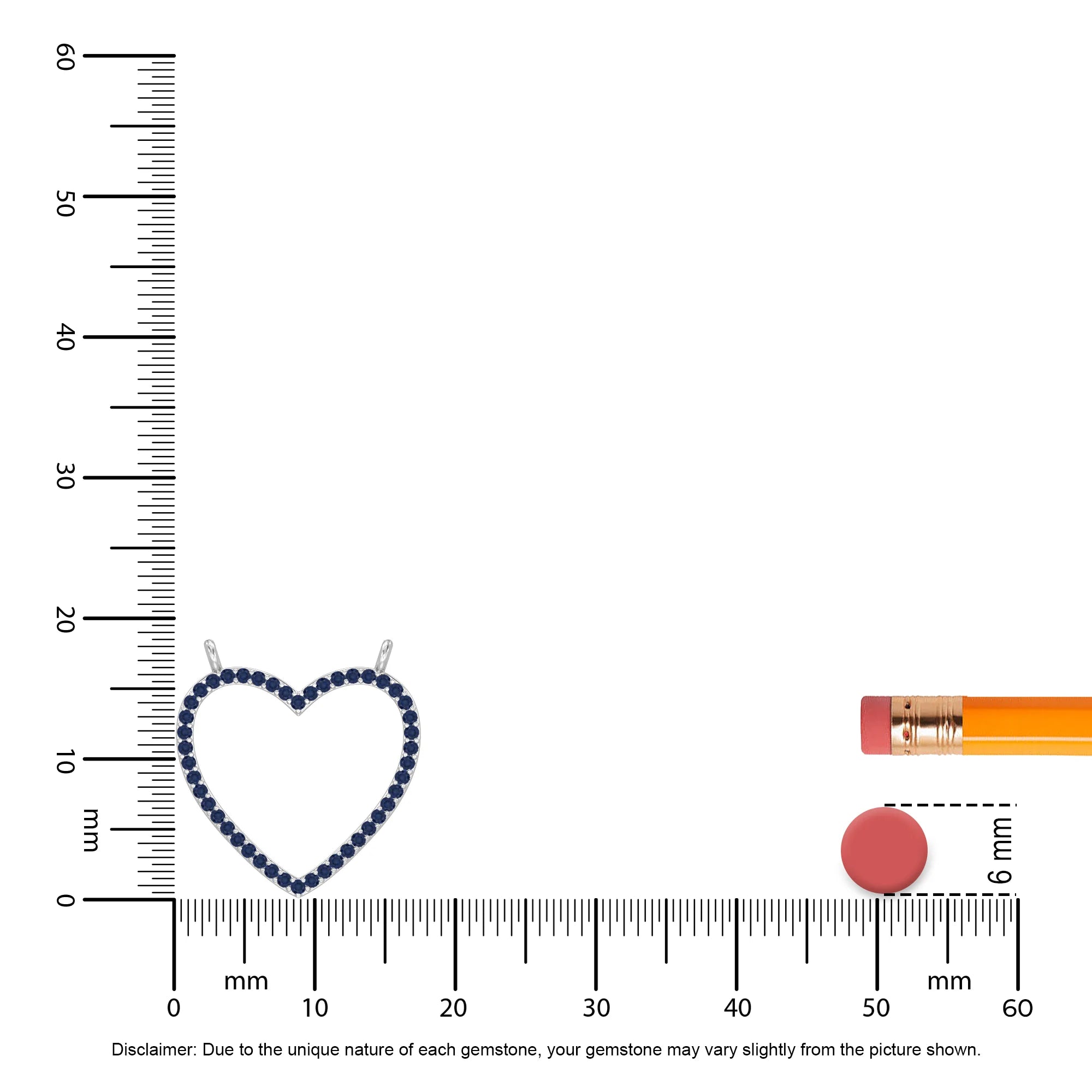 natural blue-sapphire heart necklaces in sterling silver 