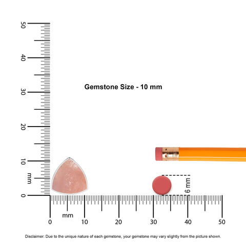 natural rose-quartz trillion shape pendant necklace