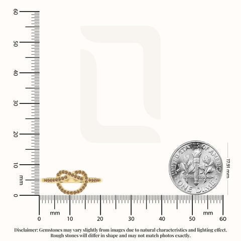 natural citrine infinity knot promise rings in yellow gold vermeil