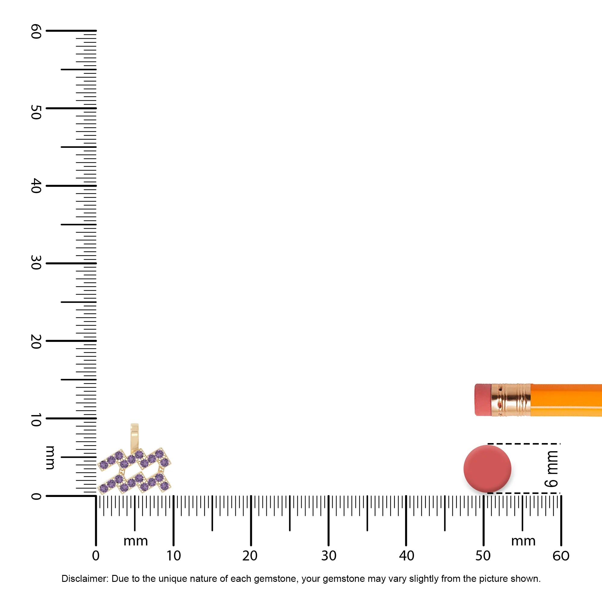 natural amethyst aquarius zodiac sign necklaces in yellow gold vermeil 