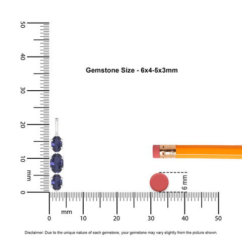 natural iolite oval shape pendant necklace