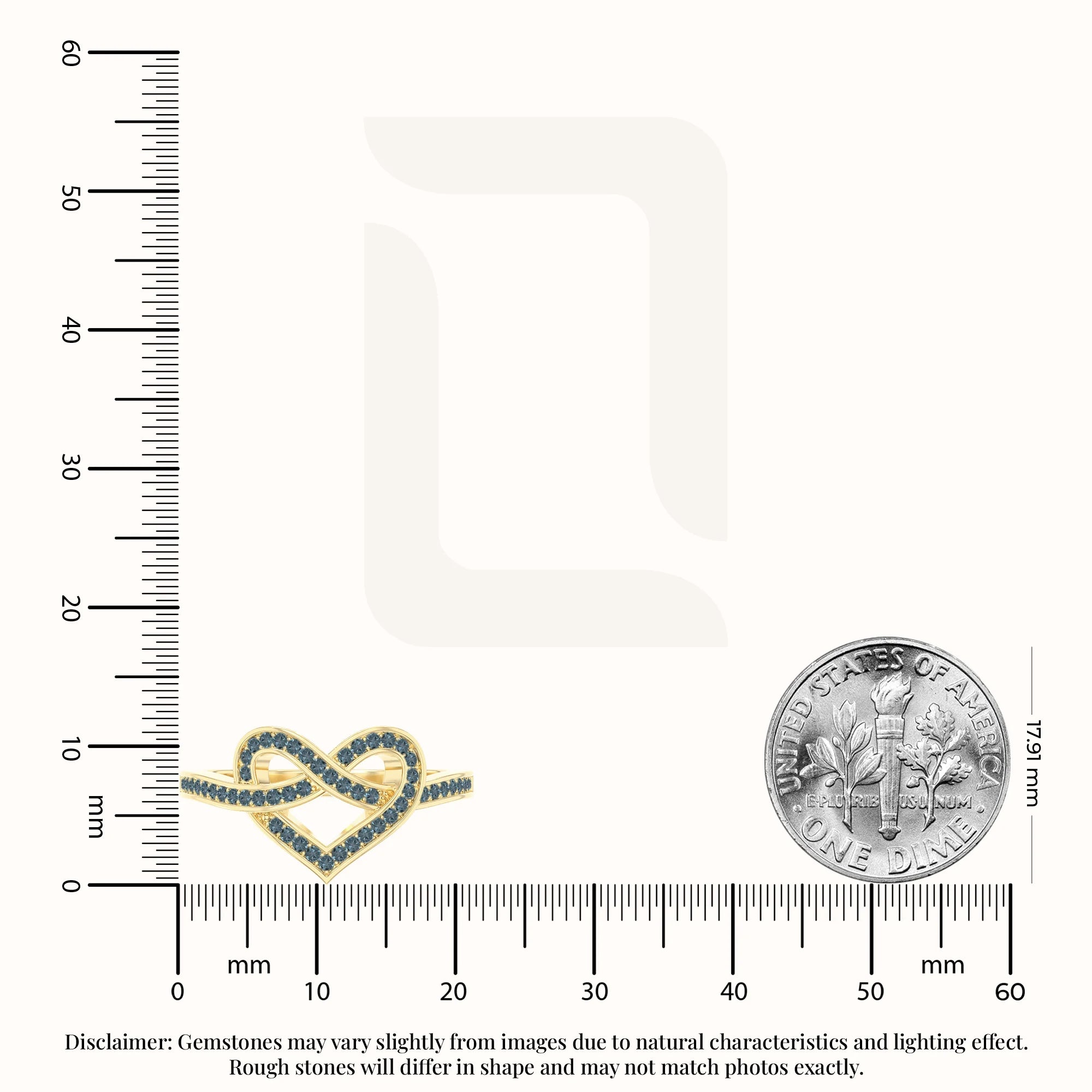 natural london blue topaz infinity knot heart promise rings in yellow gold vermeil