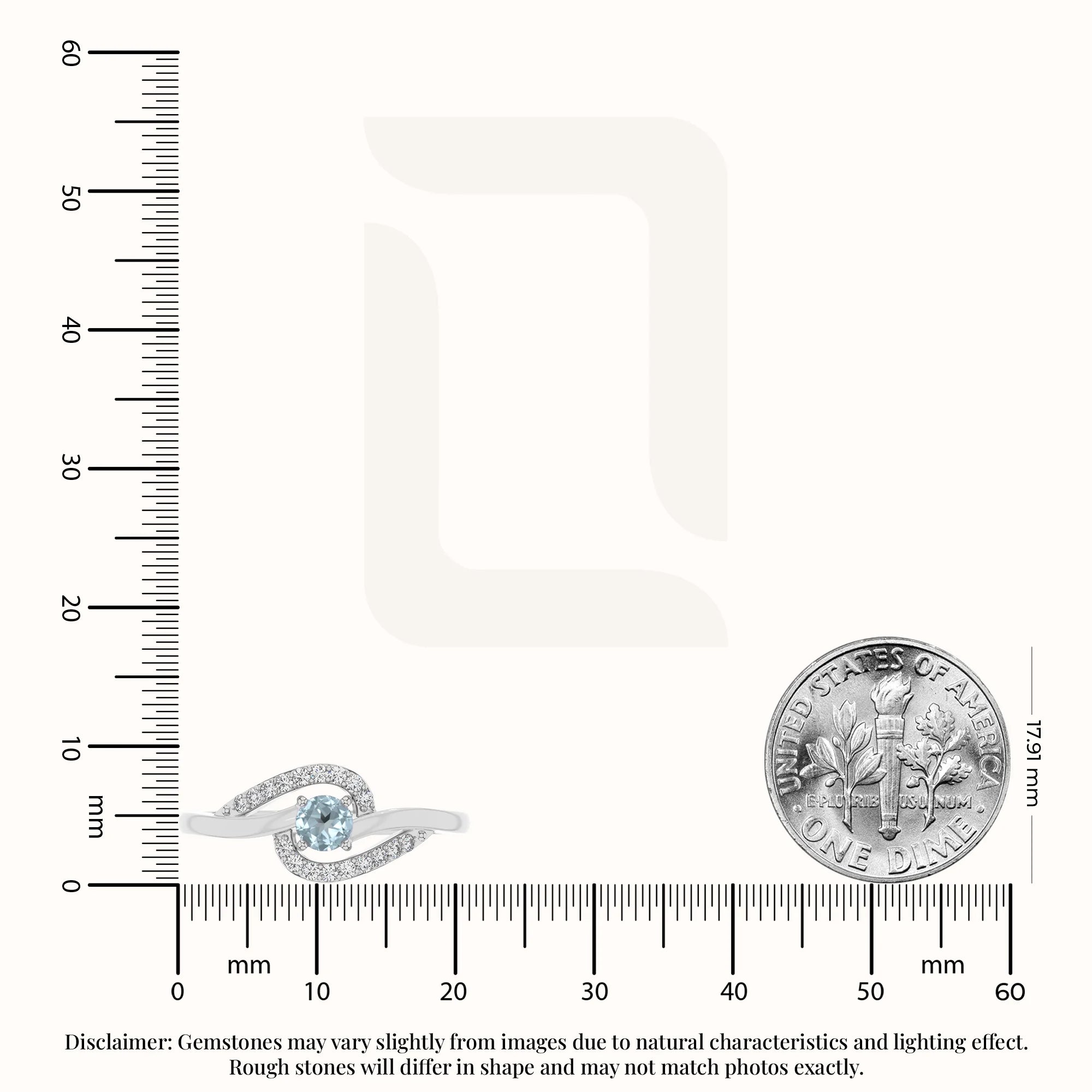 natural aquamarine infinity solitaire rings in sterling silver 