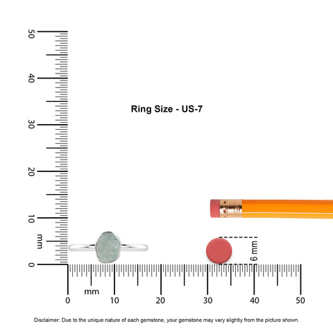 fluorite rough shape stackable bezel-set ring