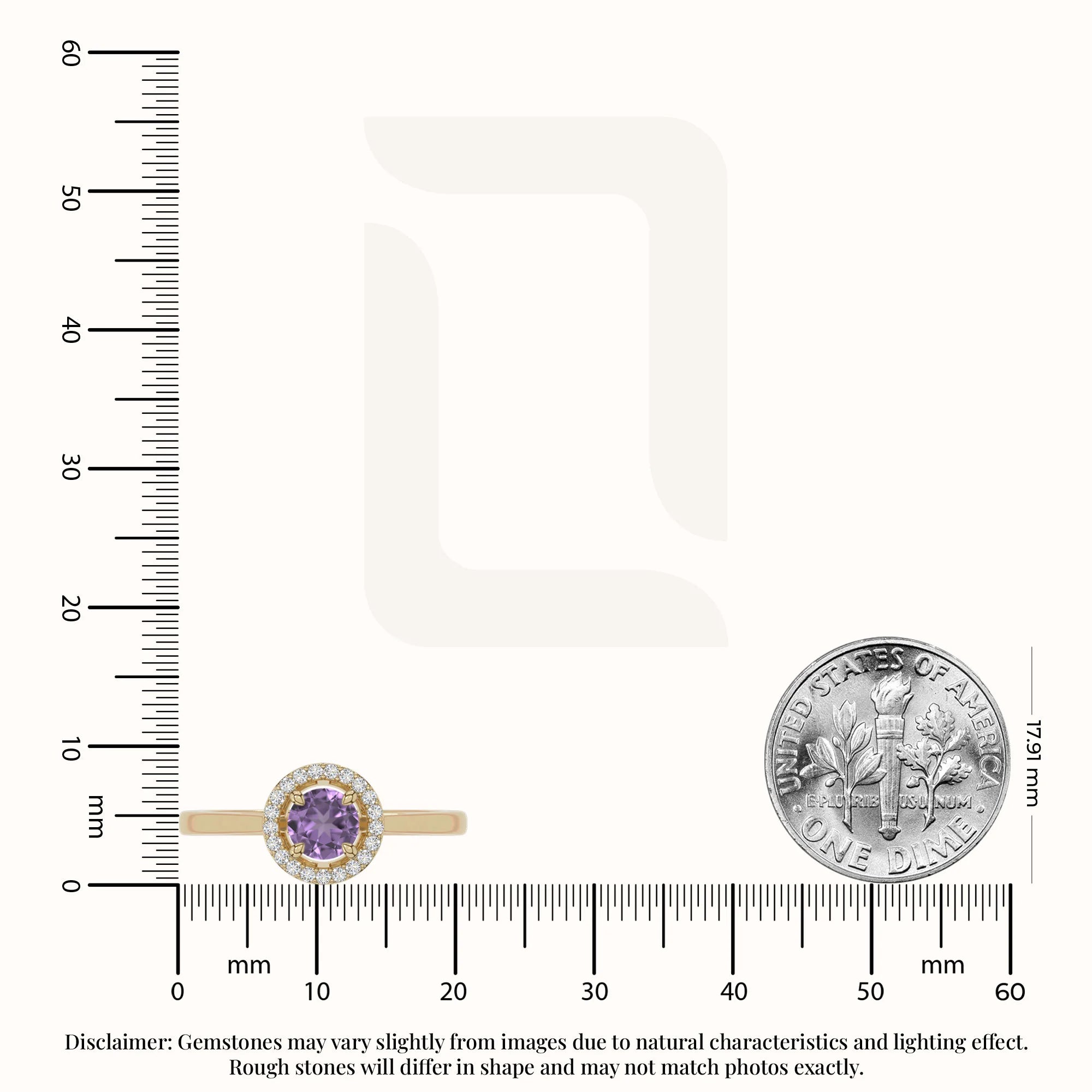 natural amethyst solitaire halo engagement rings in yellow gold vermeil