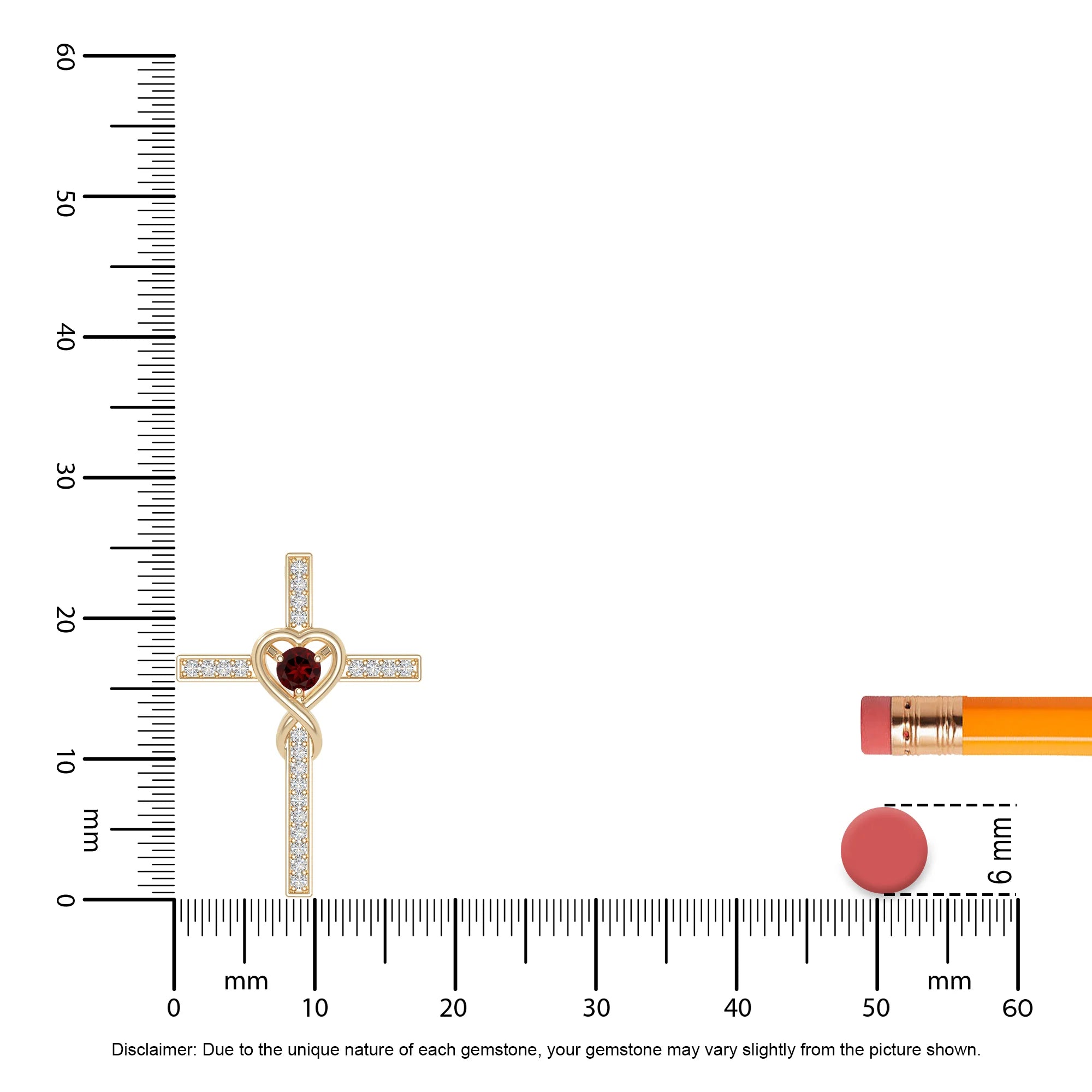 natural garnet infinity cross necklaces in yellow gold vermeil 