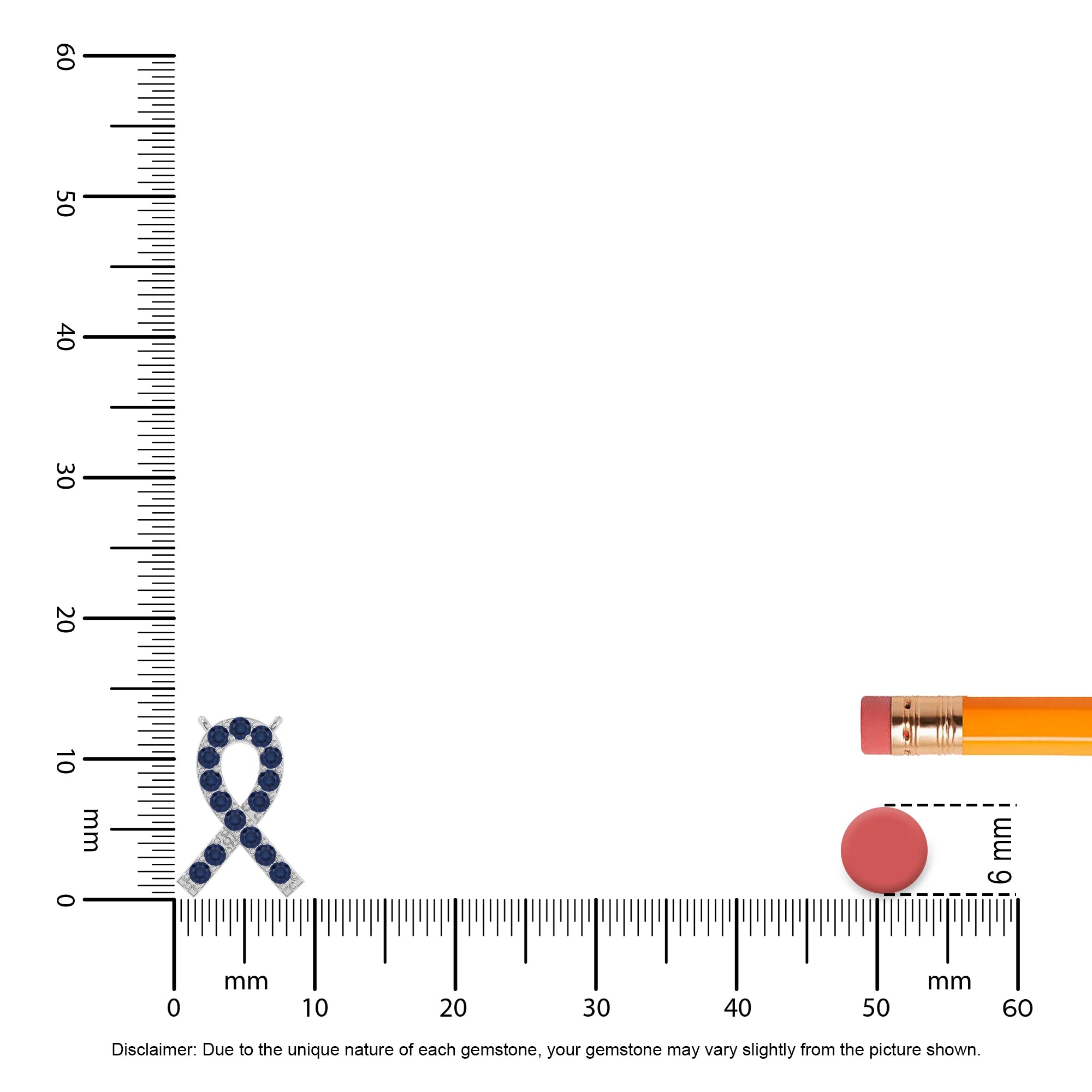 natural blue sapphire cancer ribbon necklaces in sterling silver 