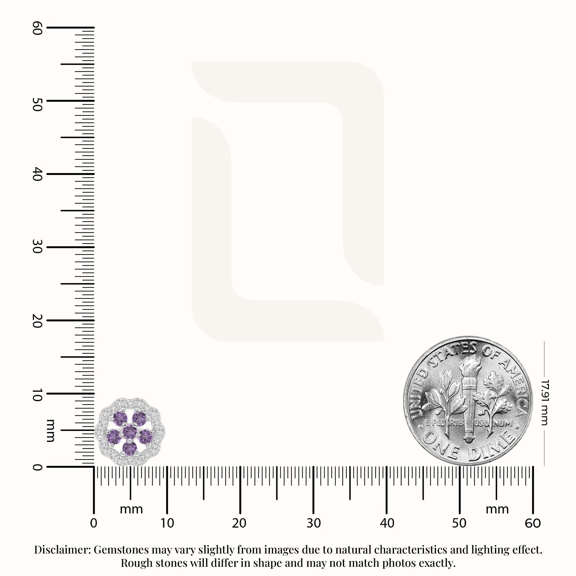 natural amethyst flower stud earrings in sterling silver 