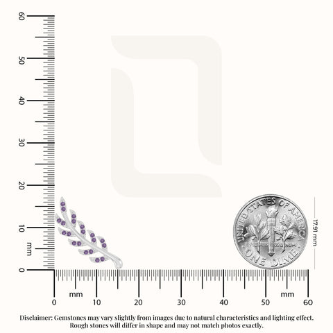 natural amethyst leaf climber earrings in sterling silver 
