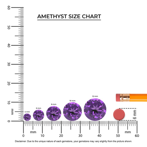 lab grown amethyst round solitaire engagement ring