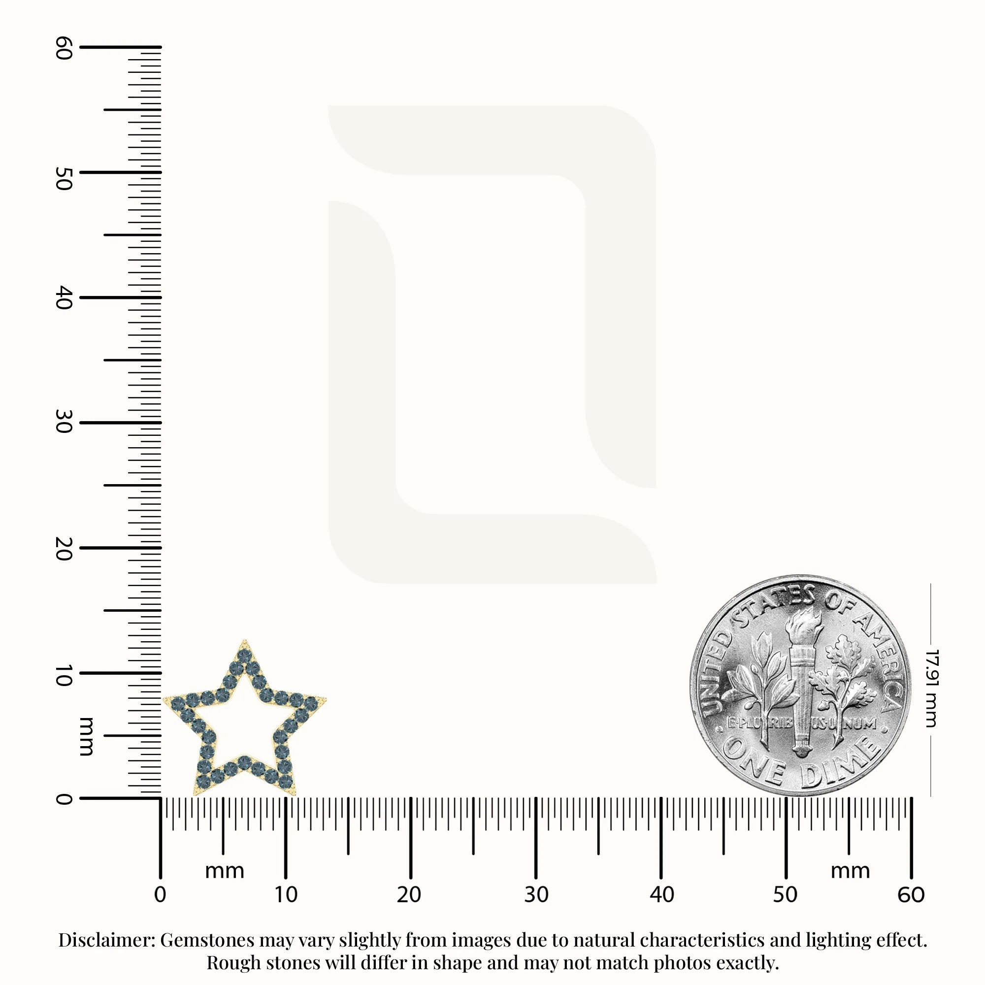 natural london-blue-topaz star stud earrings in yellow gold vermeil 