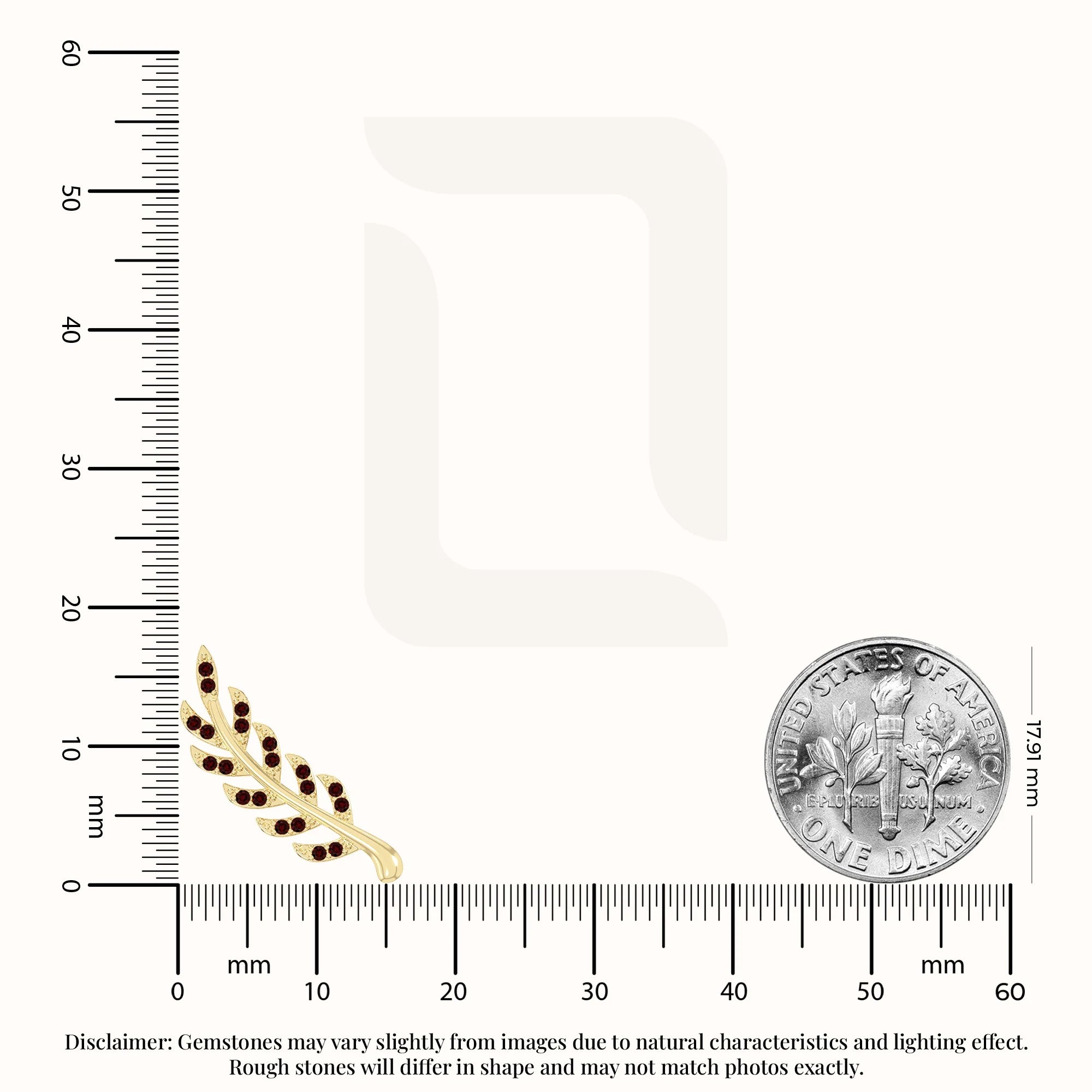 natural garnet leaf climber earrings in yellow gold vermeil 