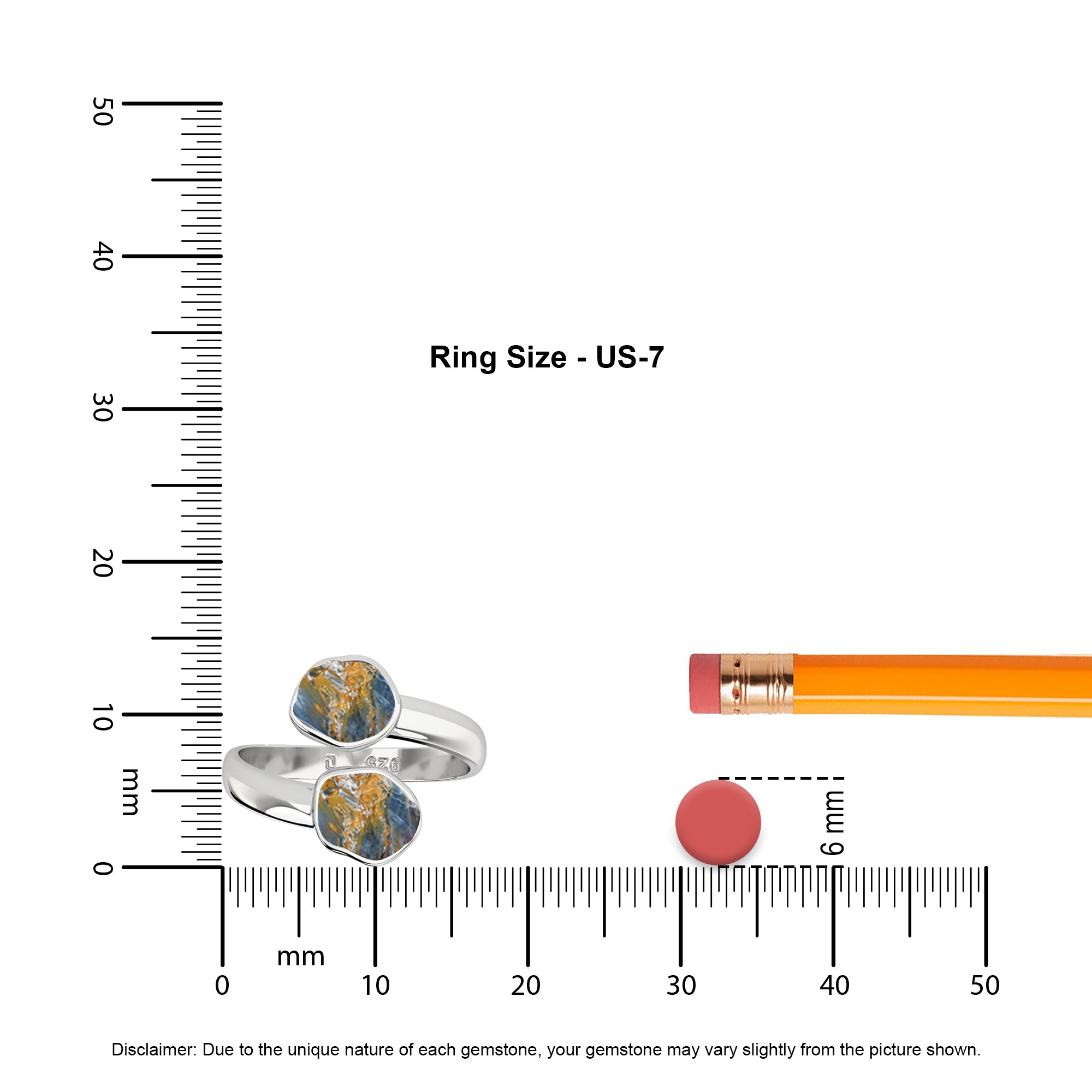 pietersite rough shape stackable bezel-set ring