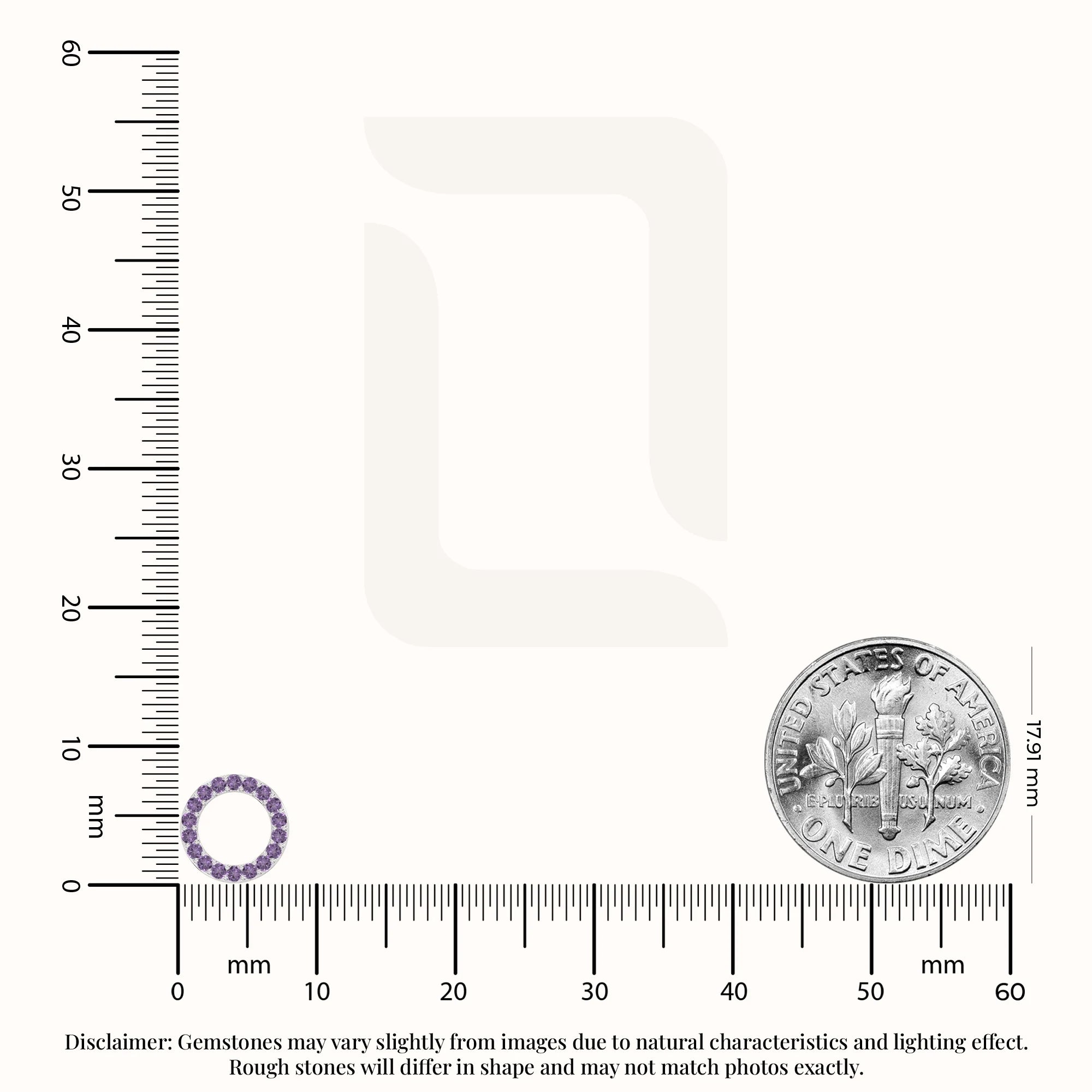 natural amethyst circle stud earrings in sterling silver 