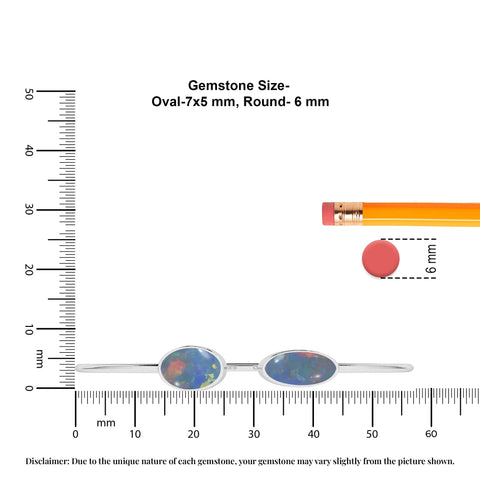 natural australian-opal round-oval shape twister bracelet